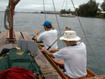 Click to enlarge paddling the double canoe