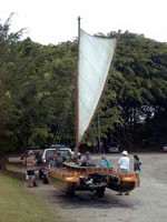 Click to enlarge Kiko's catamaran on trailer